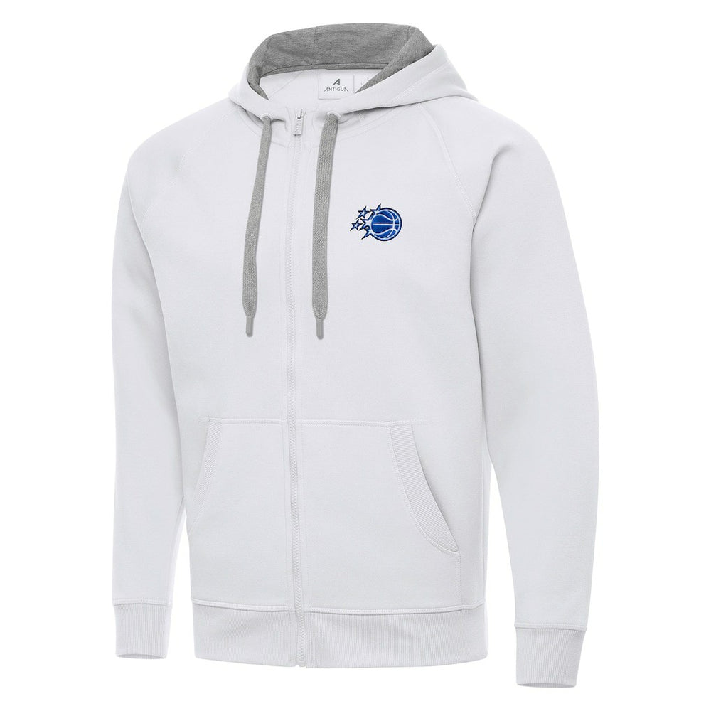 Orlando Magic Antigua New Logo Tall Victory Full-Zip Hooded Sweatshirt White