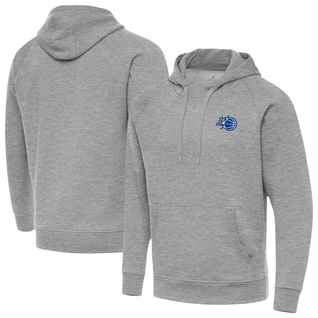 Orlando Magic Antigua New Logo Victory Pullover Hoodie Heather Gray