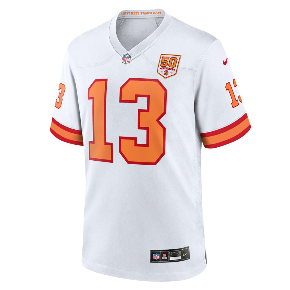 Mike Evans '76 Tampa Bay Buccaneers 50th Season Game Jersey - White - Nike
