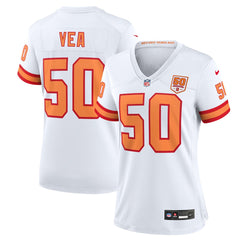 Vita Vea '76 Tampa Bay Buccaneers Women's 50th Season Game Jersey - White - Nike