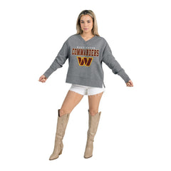 Washington Commanders Gameday Couture Women's French Terry V-Neck Pullover Sweatshirt - Gray - NFL