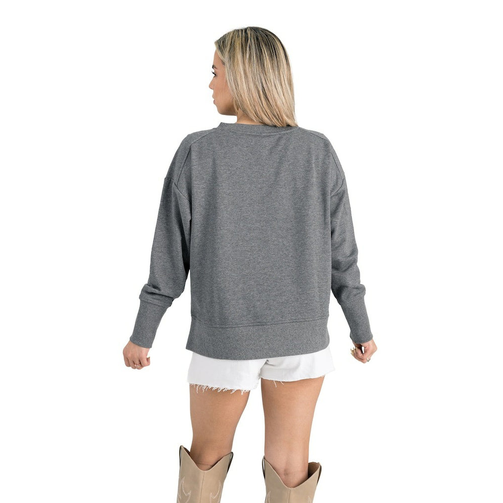 Cincinnati Bengals Gameday Couture Women's French Terry V-Neck Pullover Sweatshirt - Gray - NFL