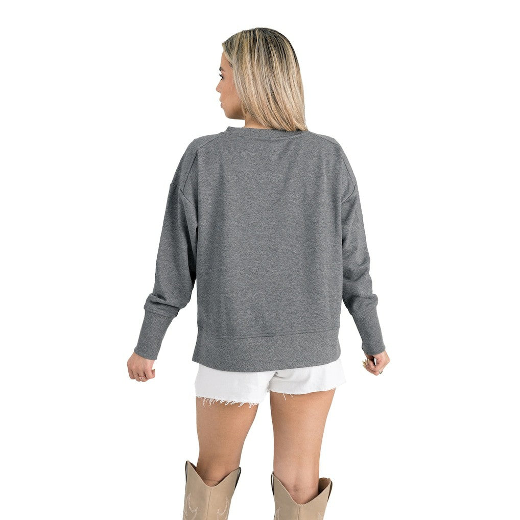 Arizona Cardinals Gameday Couture Women's French Terry V-Neck Pullover Sweatshirt - Gray - NFL