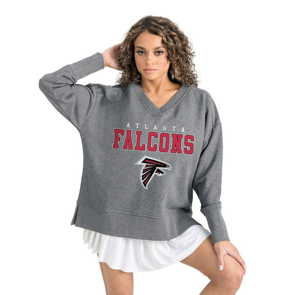 Atlanta Falcons Gameday Couture Women's French Terry V-Neck Pullover Sweatshirt - Gray - NFL