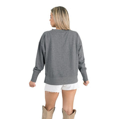 Baltimore Ravens Gameday Couture Women's French Terry V-Neck Pullover Sweatshirt - Gray - NFL