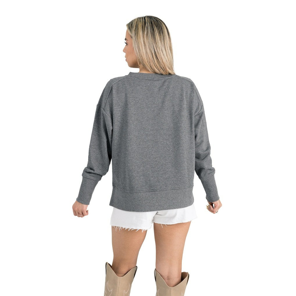 Philadelphia Eagles Gameday Couture Women's French Terry V-Neck Pullover Sweatshirt - Gray - NFL