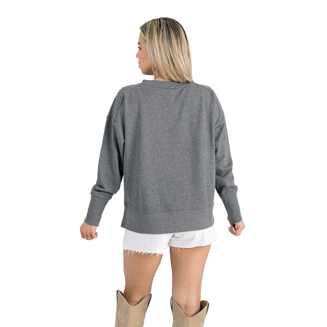 Tampa Bay Buccaneers Gameday Couture Women's French Terry V-Neck Pullover Sweatshirt - Gray - NFL