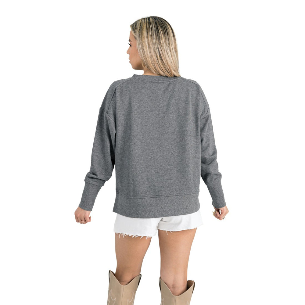 Houston Texans Gameday Couture Women's French Terry V-Neck Pullover Sweatshirt - Gray - NFL