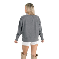 Green Bay Packers Gameday Couture Women's French Terry V-Neck Pullover Sweatshirt - Gray - NFL