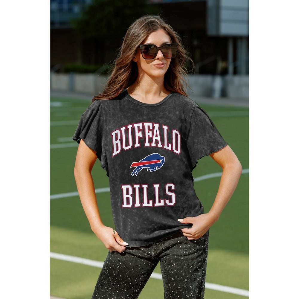Buffalo Bills Gameday Couture Women's Relaxed Flutter Sleeve T-Shirt - Black - NFL