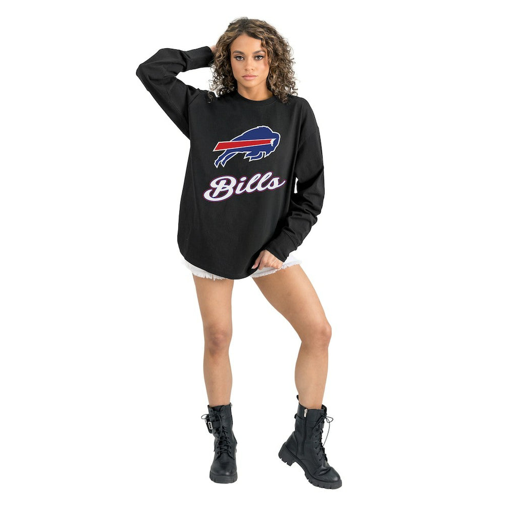 Buffalo Bills Gameday Couture Women's Oversized Long Sleeve T-Shirt - Black - NFL