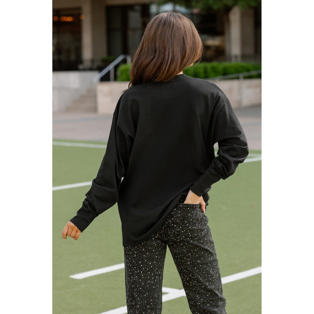 Buffalo Bills Gameday Couture Women's Oversized Long Sleeve T-Shirt - Black - NFL