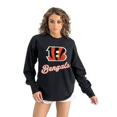 Cincinnati Bengals Gameday Couture Women's Oversized Long Sleeve T-Shirt - Black - NFL