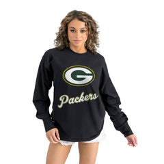Green Bay Packers Gameday Couture Women's Oversized Long Sleeve T-Shirt - Black - NFL