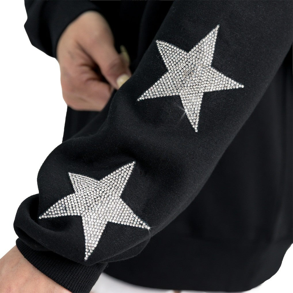 Washington Commanders Gameday Couture Women's Velocity Relaxed Rhinestone Pullover Sweatshirt - Black - NFL
