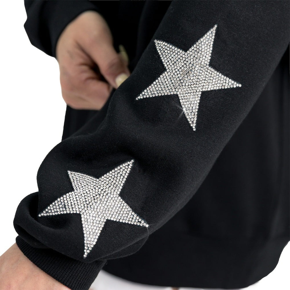 Philadelphia Eagles Gameday Couture Women's Velocity Relaxed Rhinestone Pullover Sweatshirt - Black - NFL