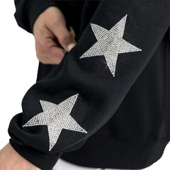 Detroit Lions Gameday Couture Women's Velocity Relaxed Rhinestone Pullover Sweatshirt - Black - NFL