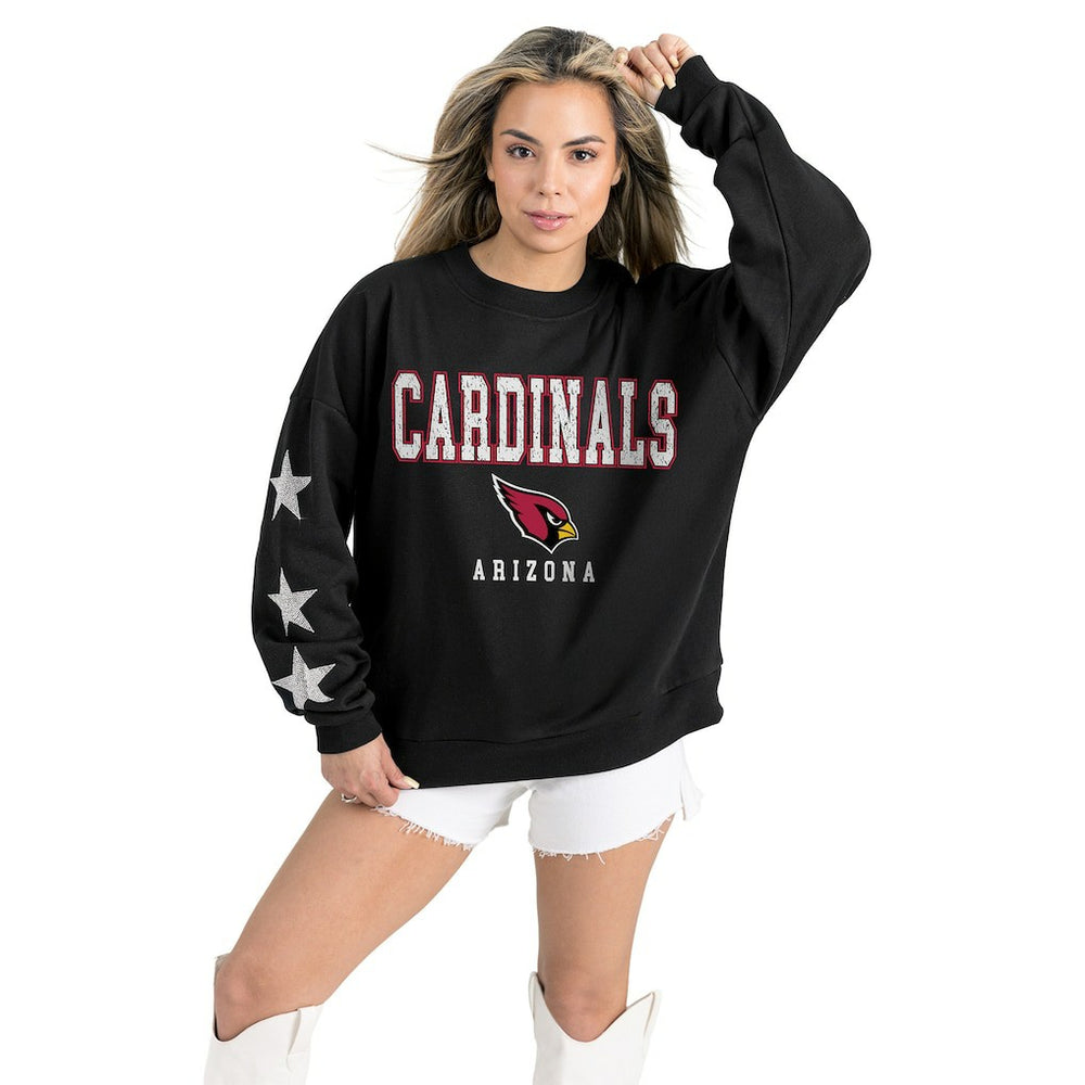 Arizona Cardinals Gameday Couture Women's Velocity Relaxed Rhinestone Pullover Sweatshirt - Black - NFL