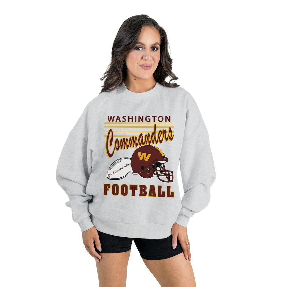 Washington Commanders Gameday Couture Women's Home Turf Oversized Premium Fleece Pullover Sweatshirt - Ash - NFL