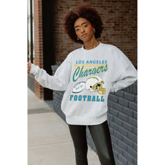 Los Angeles Chargers Gameday Couture Women's Home Turf Oversized Premium Fleece Pullover Sweatshirt - Ash - NFL
