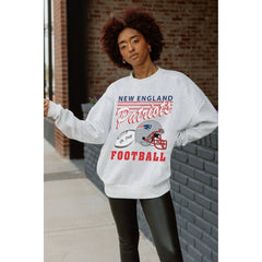 New England Patriots Gameday Couture Women's Home Turf Oversized Premium Fleece Pullover Sweatshirt - Ash - NFL
