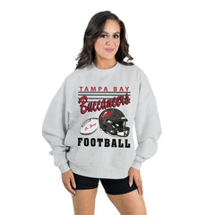 Tampa Bay Buccaneers Gameday Couture Women's Home Turf Oversized Premium Fleece Pullover Sweatshirt - Ash - NFL