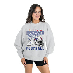Buffalo Bills Gameday Couture Women's Home Turf Oversized Premium Fleece Pullover Sweatshirt - Ash - NFL