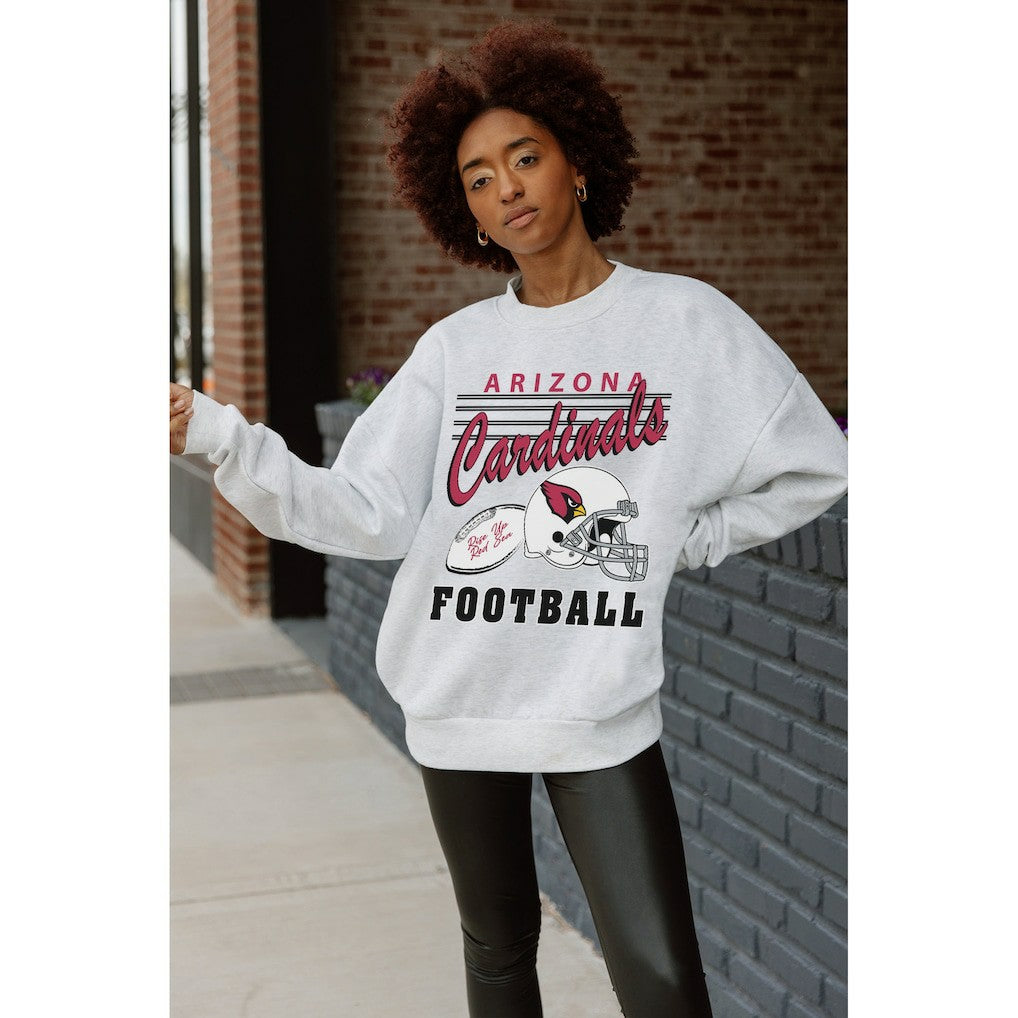 Arizona Cardinals Gameday Couture Women's Home Turf Oversized Premium Fleece Pullover Sweatshirt - Ash - NFL