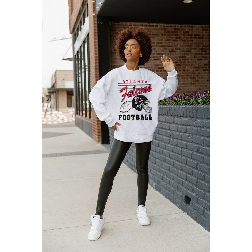 Atlanta Falcons Gameday Couture Women's Home Turf Oversized Premium Fleece Pullover Sweatshirt - Ash - NFL