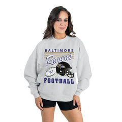 Baltimore Ravens Gameday Couture Women's Home Turf Oversized Premium Fleece Pullover Sweatshirt - Ash - NFL