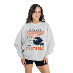 Denver Broncos Gameday Couture Women's Home Turf Oversized Premium Fleece Pullover Sweatshirt - Ash - NFL