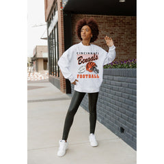 Cincinnati Bengals Gameday Couture Women's Home Turf Oversized Premium Fleece Pullover Sweatshirt - Ash - NFL