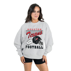 Houston Texans Gameday Couture Women's Home Turf Oversized Premium Fleece Pullover Sweatshirt - Ash - NFL