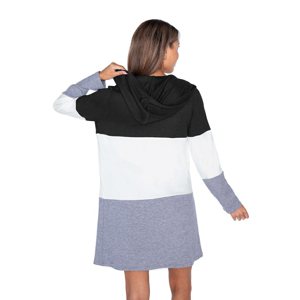 New England Patriots Gameday Couture Women's Tri-Blend Color Block Lightweight Cardigan Hoodie - Black - NFL