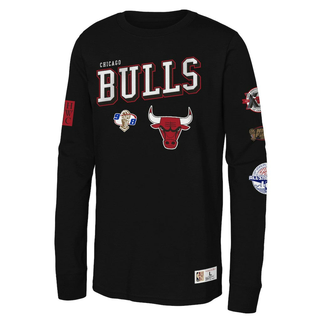 Mitchell & Ness Chicago Bulls Youth Hardwood Classics Training Camp Long Sleeve T-Shirt Black