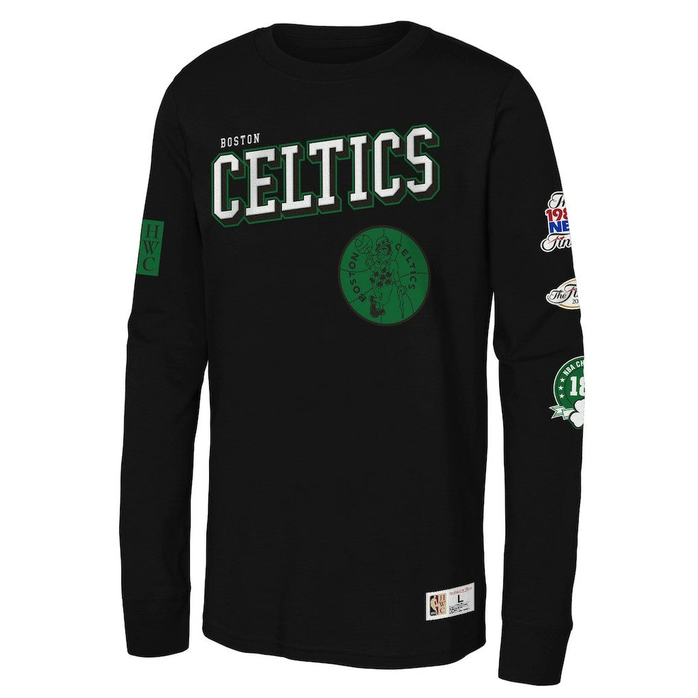 Mitchell & Ness Boston Celtics Youth Hardwood Classics Training Camp Long Sleeve T-Shirt Black
