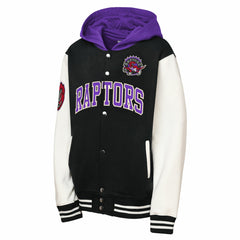 Mitchell & Ness Toronto Raptors Youth Hardwood Classics Courtside Fleece Full-Snap Hooded Jacket Black
