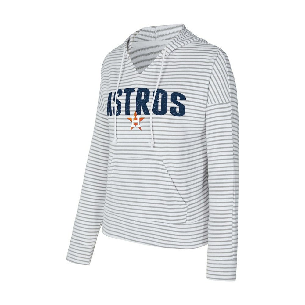 Houston Astros Concepts Sport Women's Liftoff Striped V-Neck Hoodie for sale