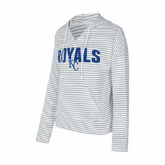 Kansas City Royals Concepts Sport Women's Liftoff Striped V-Neck Hoodie Online