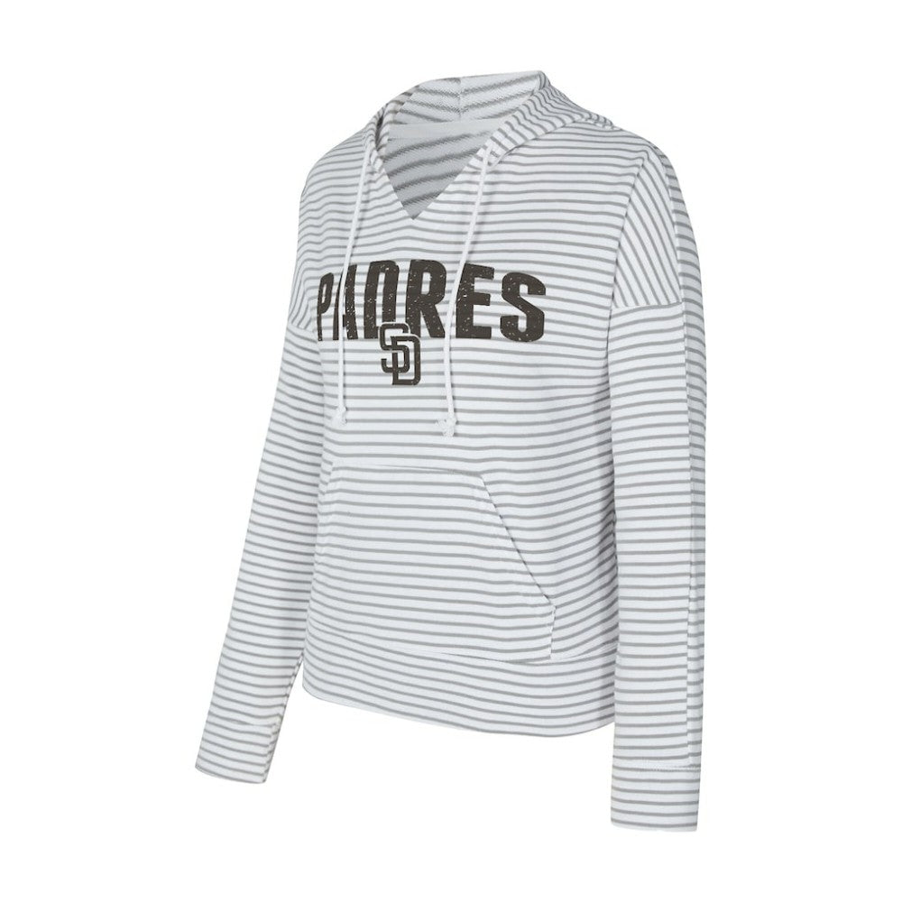 San Diego Padres Concepts Sport Women's Liftoff Striped V-Neck Hoodie Sale