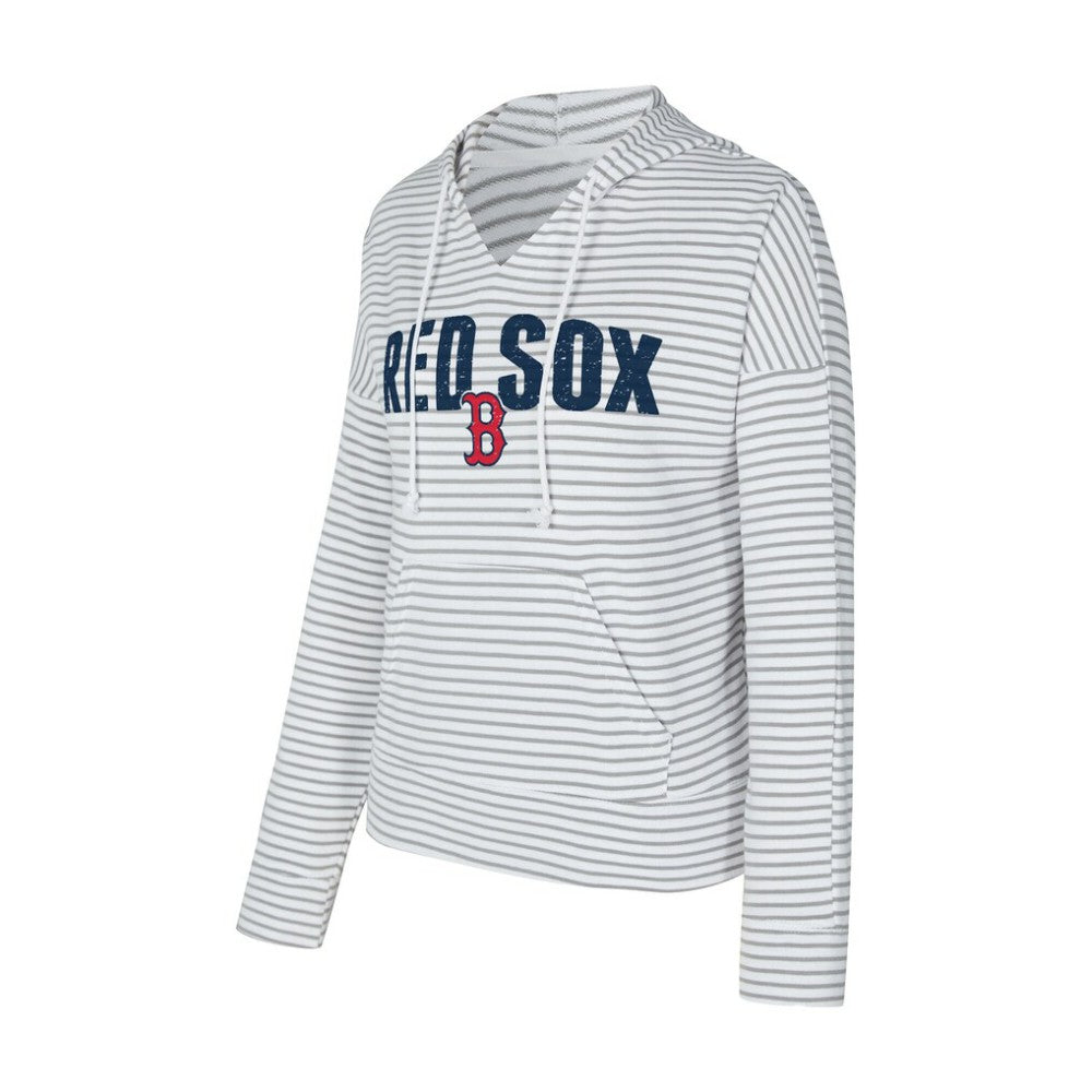 Boston Red Sox Concepts Sport Women's Liftoff Striped V-Neck Hoodie Outlet