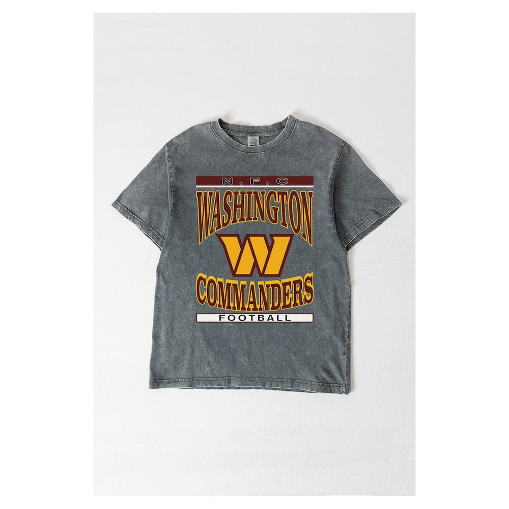 Washington Commanders Gameday Couture Women's Oversized Classic Grind Washed T-Shirt - Gray - NFL