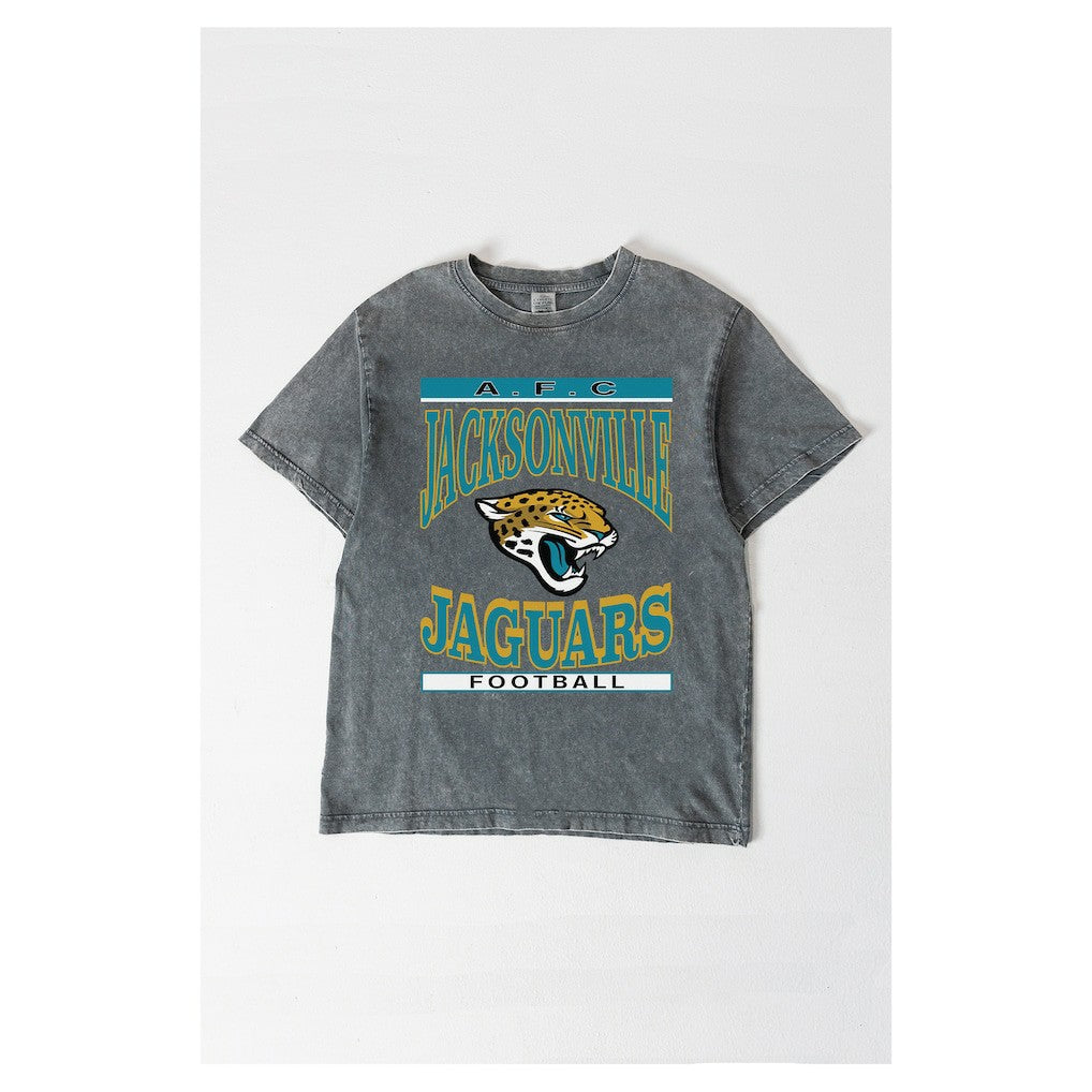 Jacksonville Jaguars Gameday Couture Women's Oversized Classic Grind Washed T-Shirt - Gray - NFL