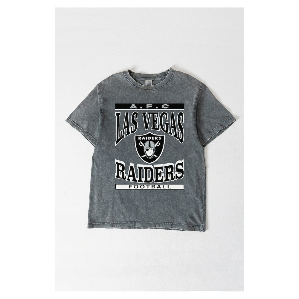 Las Vegas Raiders Gameday Couture Women's Oversized Classic Grind Washed T-Shirt - Gray - NFL