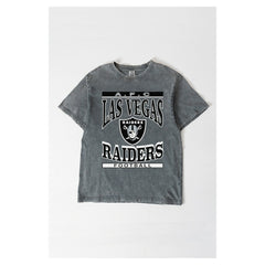 Las Vegas Raiders Gameday Couture Women's Oversized Classic Grind Washed T-Shirt - Gray - NFL