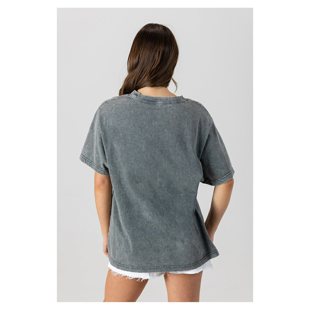 Miami Dolphins Gameday Couture Women's Oversized Classic Grind Washed T-Shirt - Gray - NFL