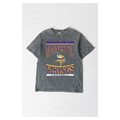 Minnesota Vikings Gameday Couture Women's Oversized Classic Grind Washed T-Shirt - Gray - NFL