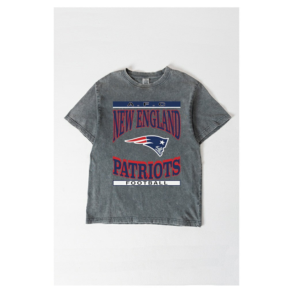 New England Patriots Gameday Couture Women's Oversized Classic Grind Washed T-Shirt - Gray - NFL