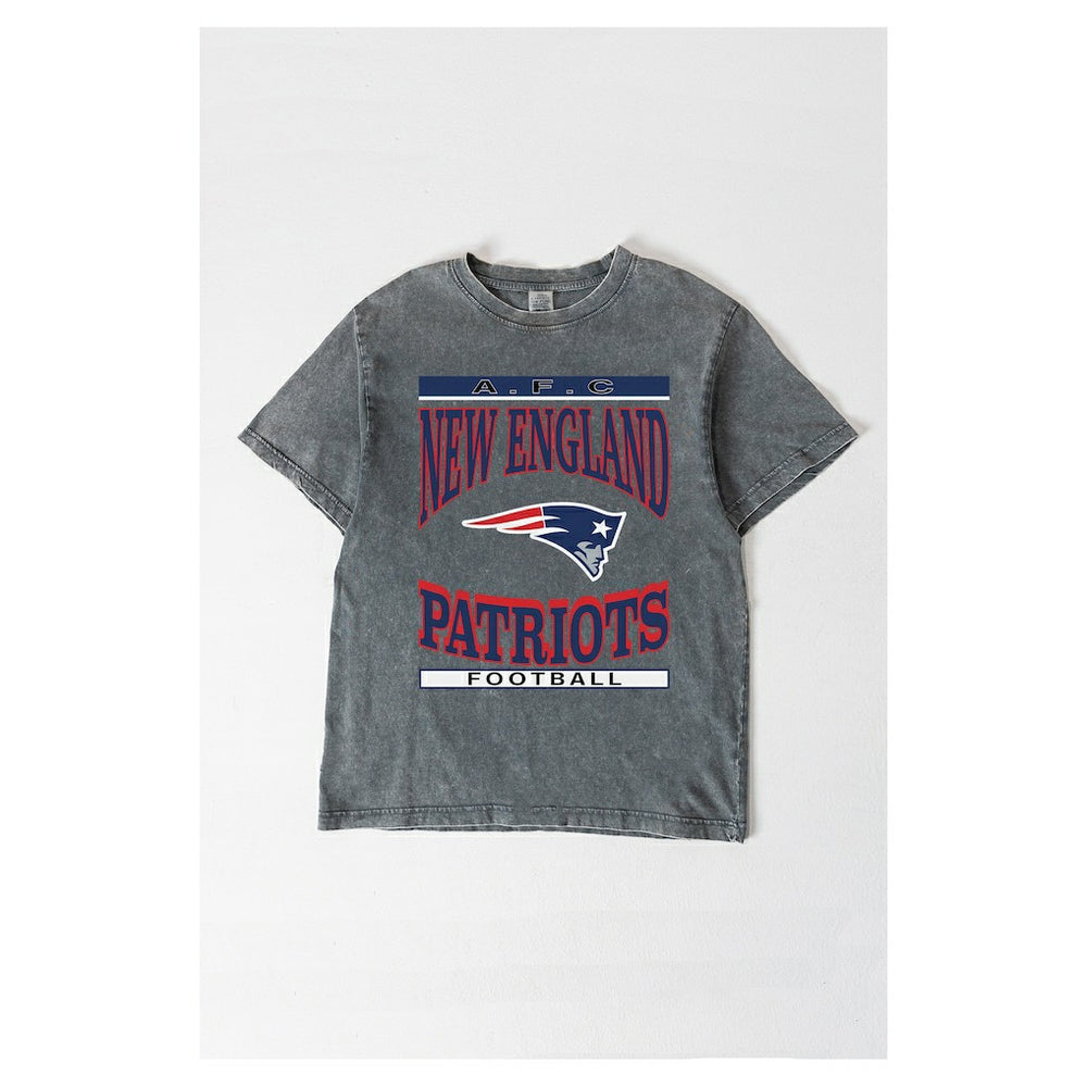 New England Patriots Gameday Couture Women's Oversized Classic Grind Washed T-Shirt - Gray - NFL