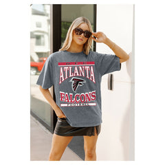 Atlanta Falcons Gameday Couture Women's Oversized Classic Grind Washed T-Shirt - Gray - NFL